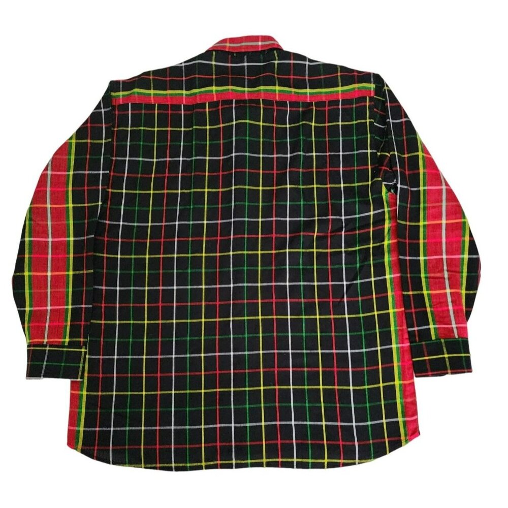 Majeed Bai CAIRO Tailors Men's Multicolor Plaid Long Sleeve Shirt Size XL - Picture 3 of 8